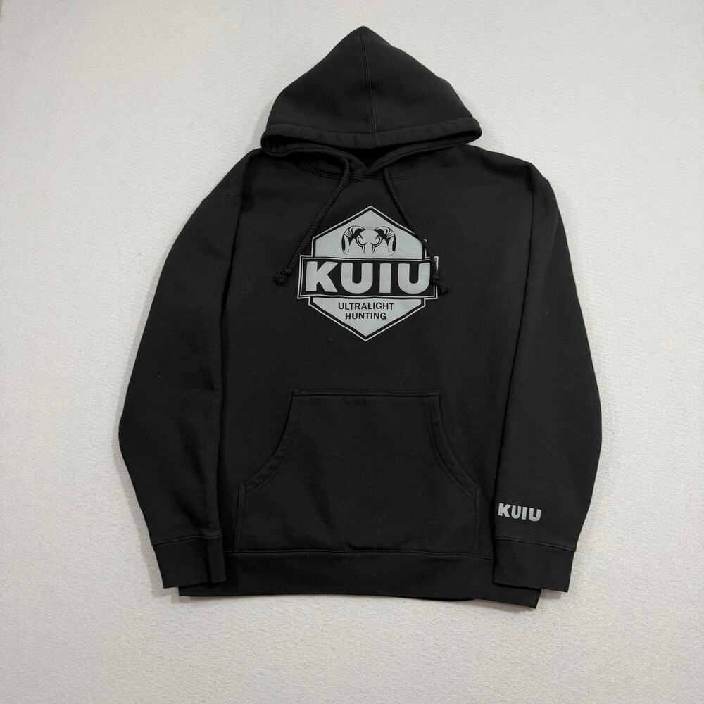 KUIU Bowhunter Badge Hoodie Men Large Black Pullover Sweatshirt Hunting Outdoors